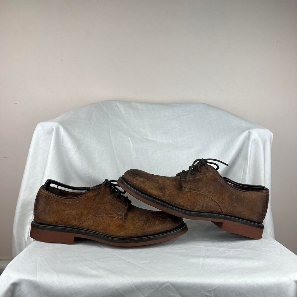Frye Brown Sued Oxfords Leather Lace up Shoes Size US 10